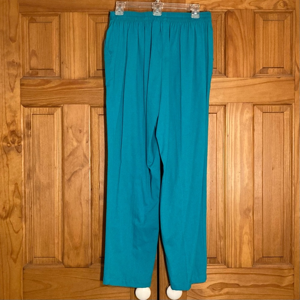 NWOT Breckenridge Petite Vintage 80s 90s Pull On Pants Blue Green Size 12P